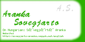 aranka sovegjarto business card